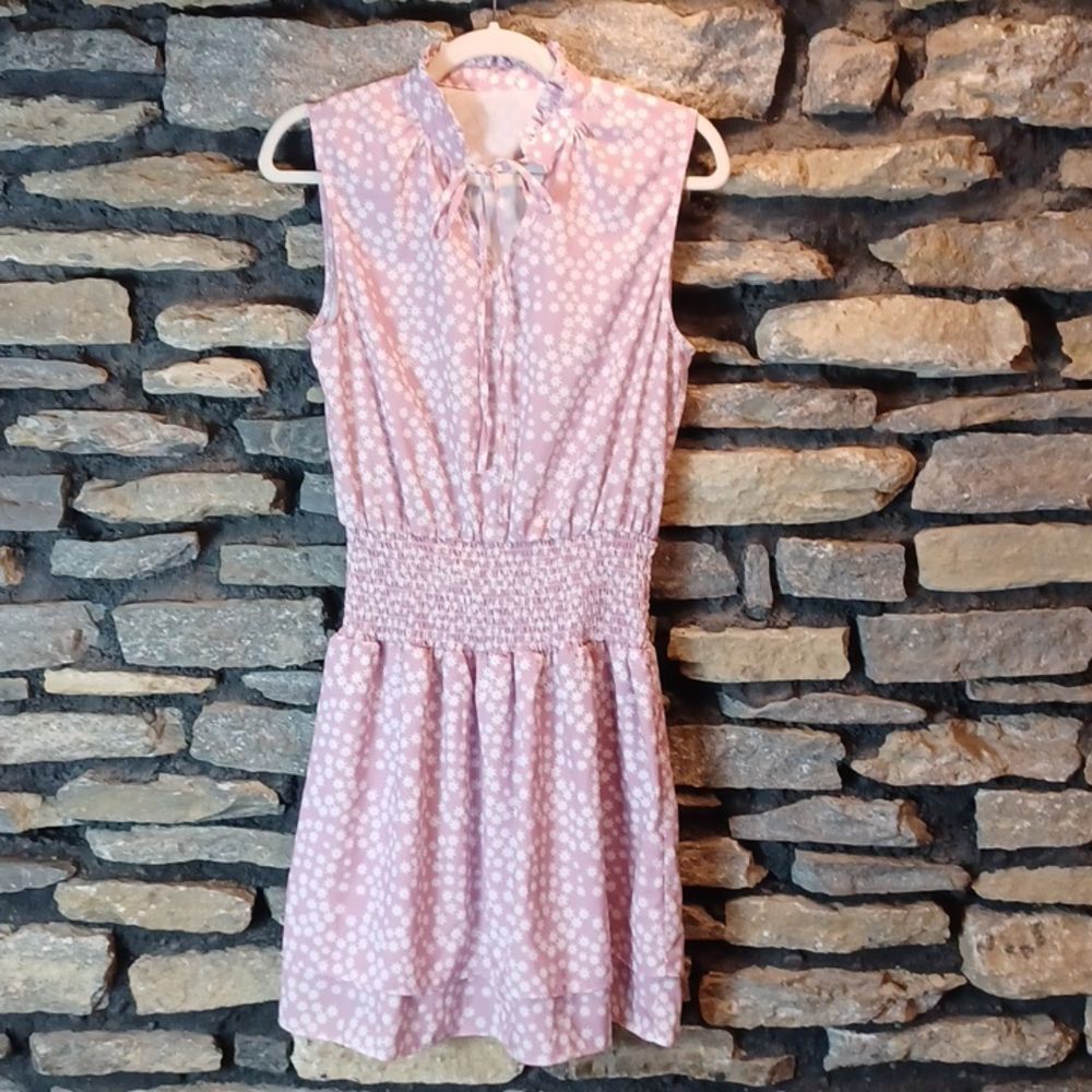 Pink floral sleeveless dress sz small